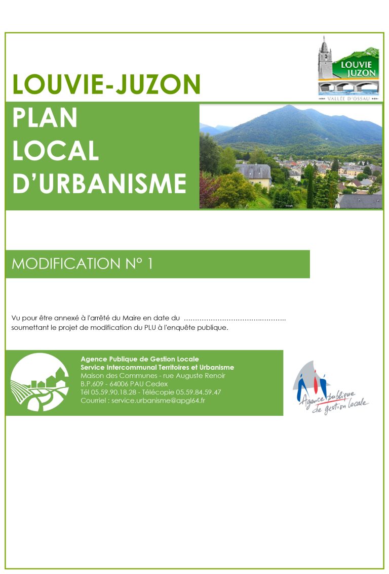 Plan Local Durbanisme Louvie Juzon